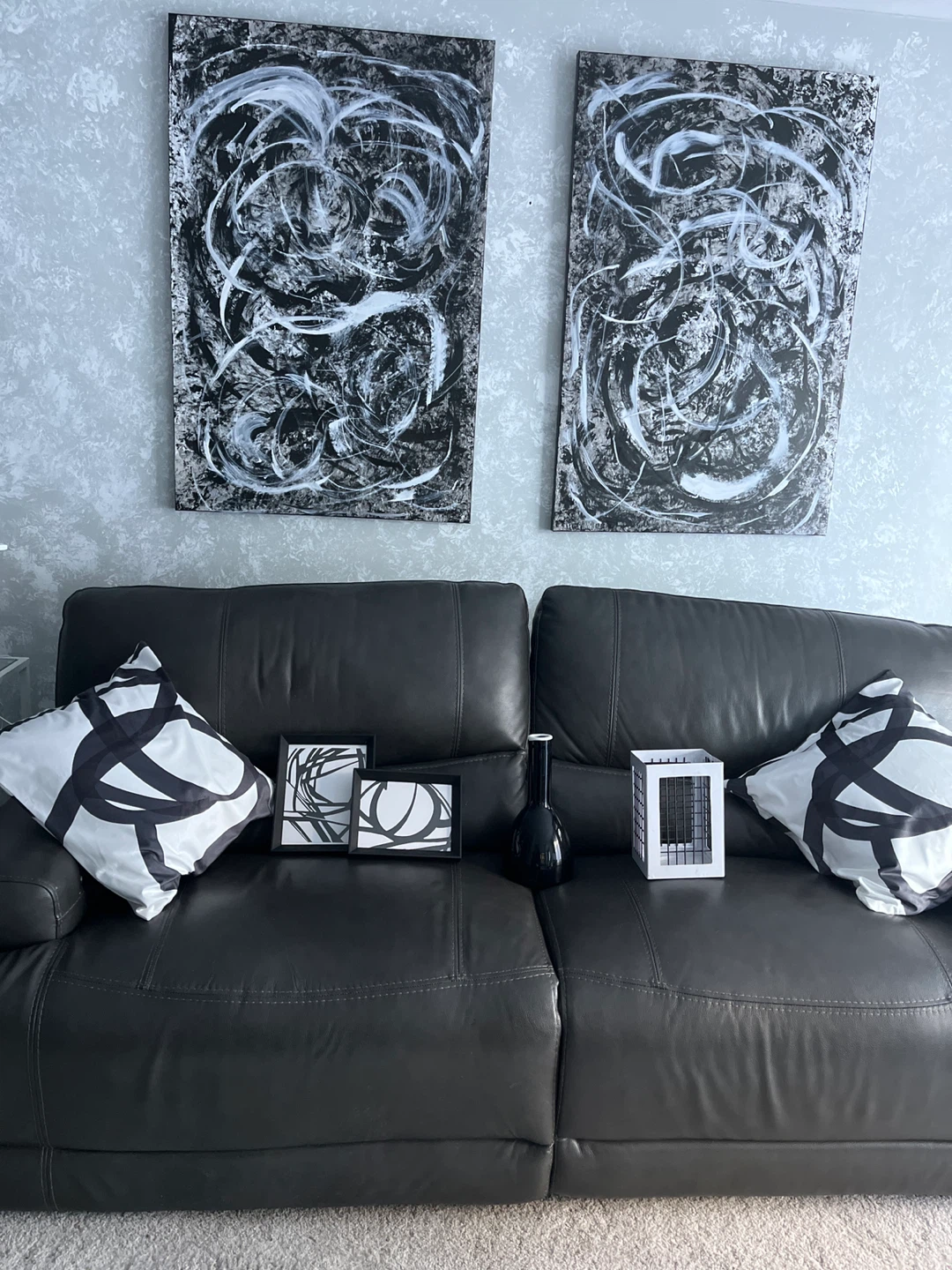 Charcoal black loveseat