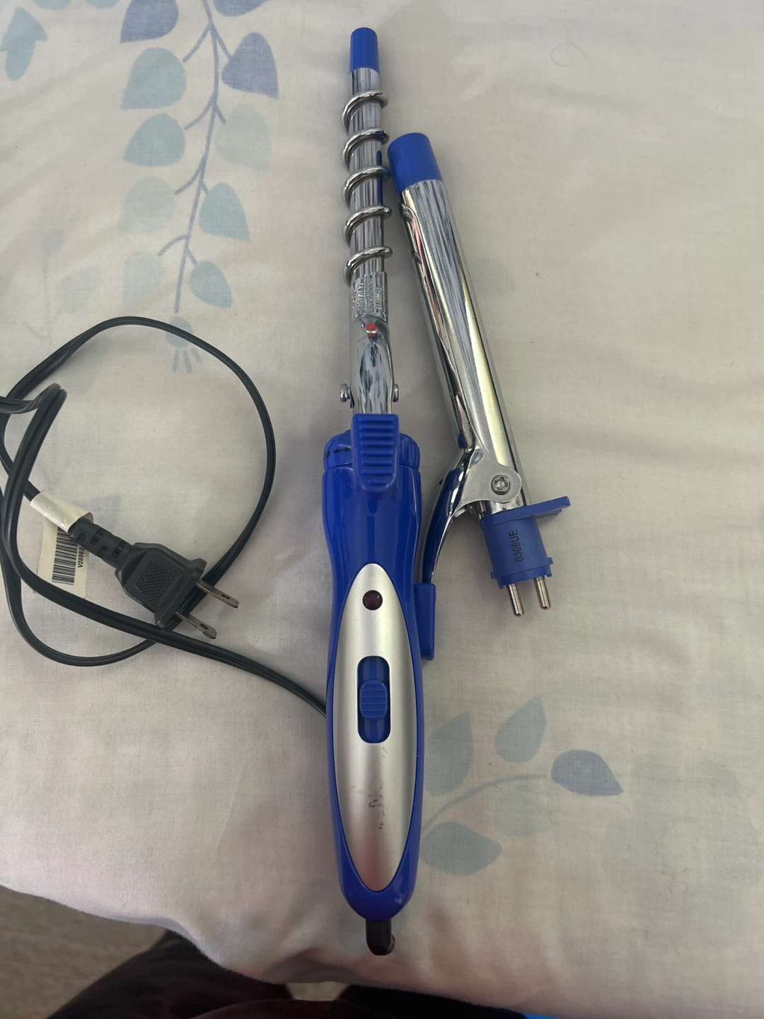 Blue Electric Curling Iron with Spiral Attachment 🥕 - photo 2