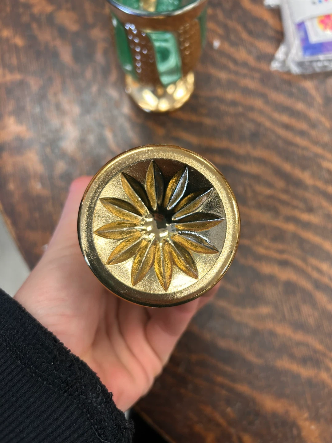Mid-Century Bohemian Green & Gold Glasses (6) - photo 3