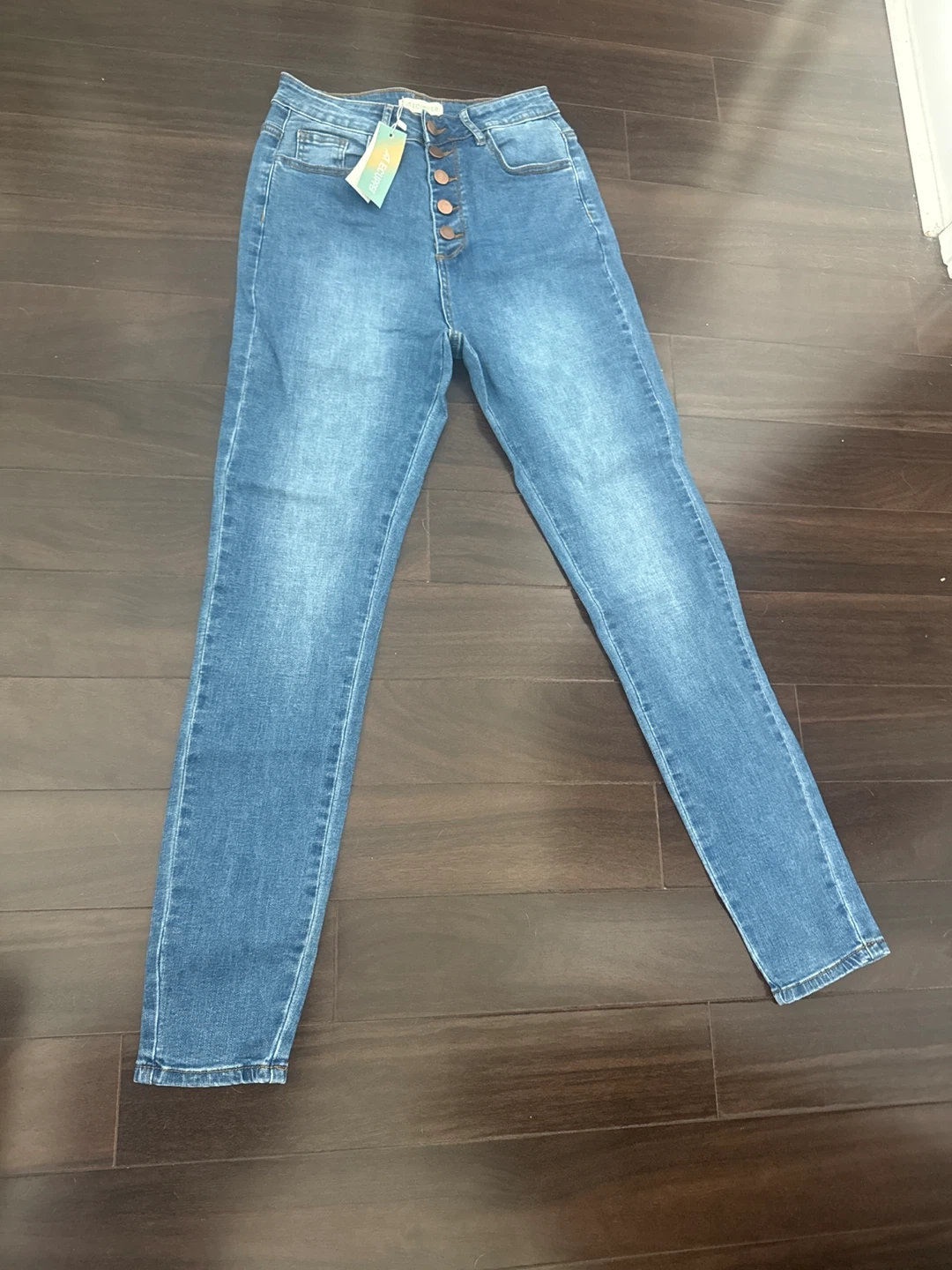 Button-Fly High-Waisted Jeans