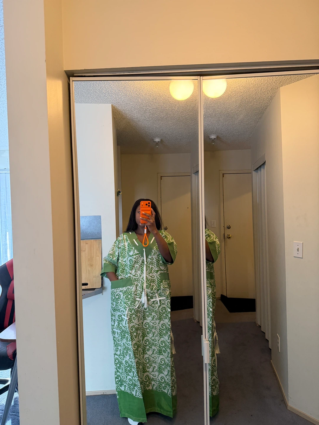 Adire long bubu gown