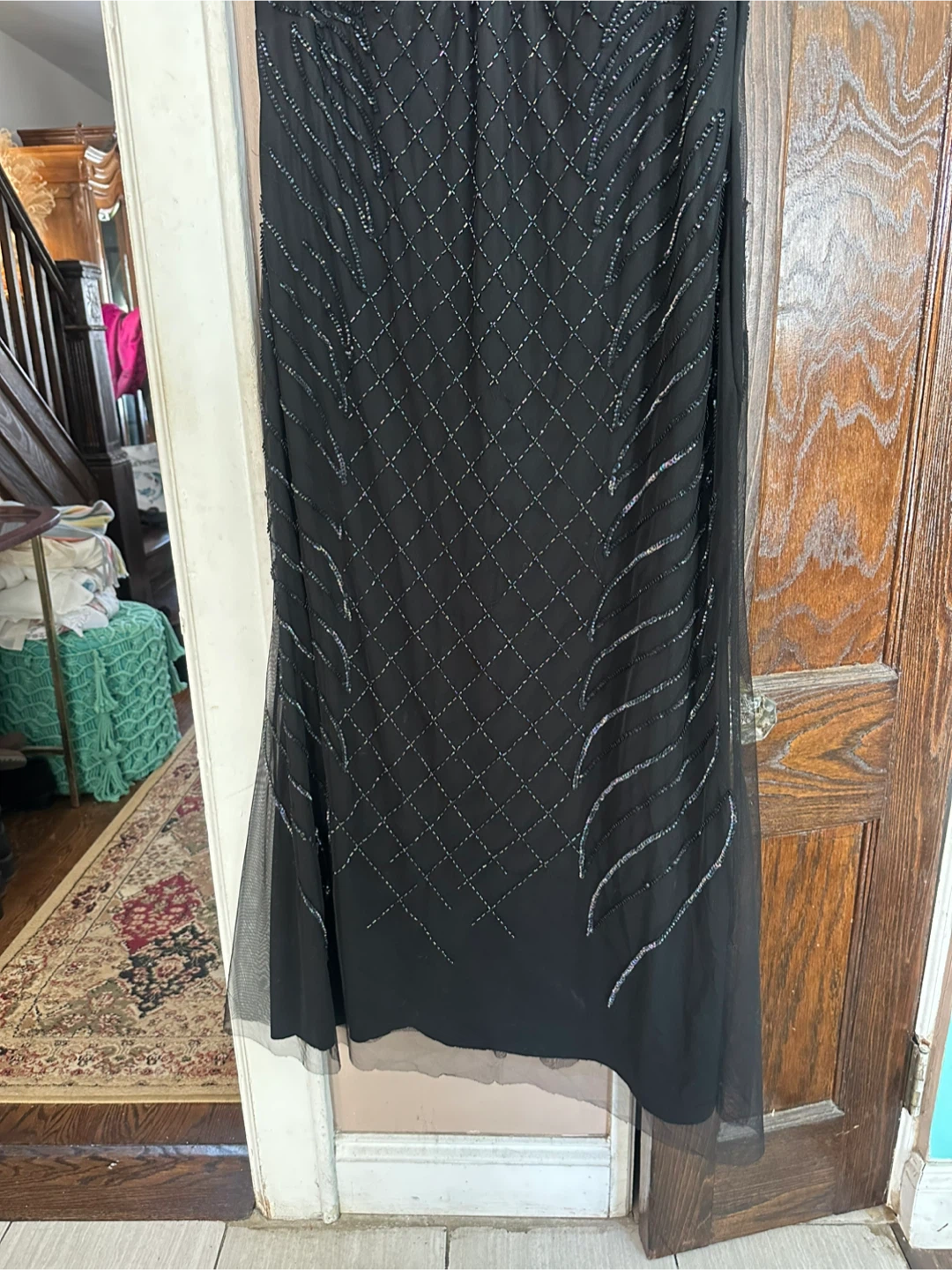 Adrianna Papell Black Beaded Sheath Dress - photo 3
