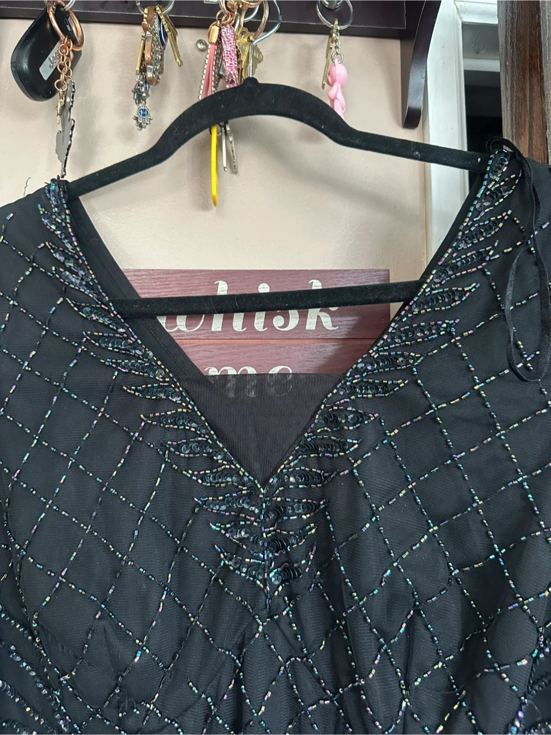 Adrianna Papell Black Beaded Sheath Dress - photo 4
