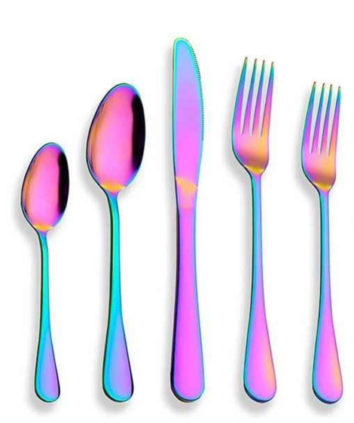 ⚽ 20 Piece Rainbow Flatware Set