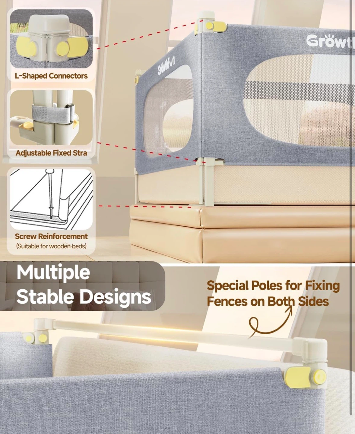 GrowthFun Kids Bed Rail Guard - photo 5