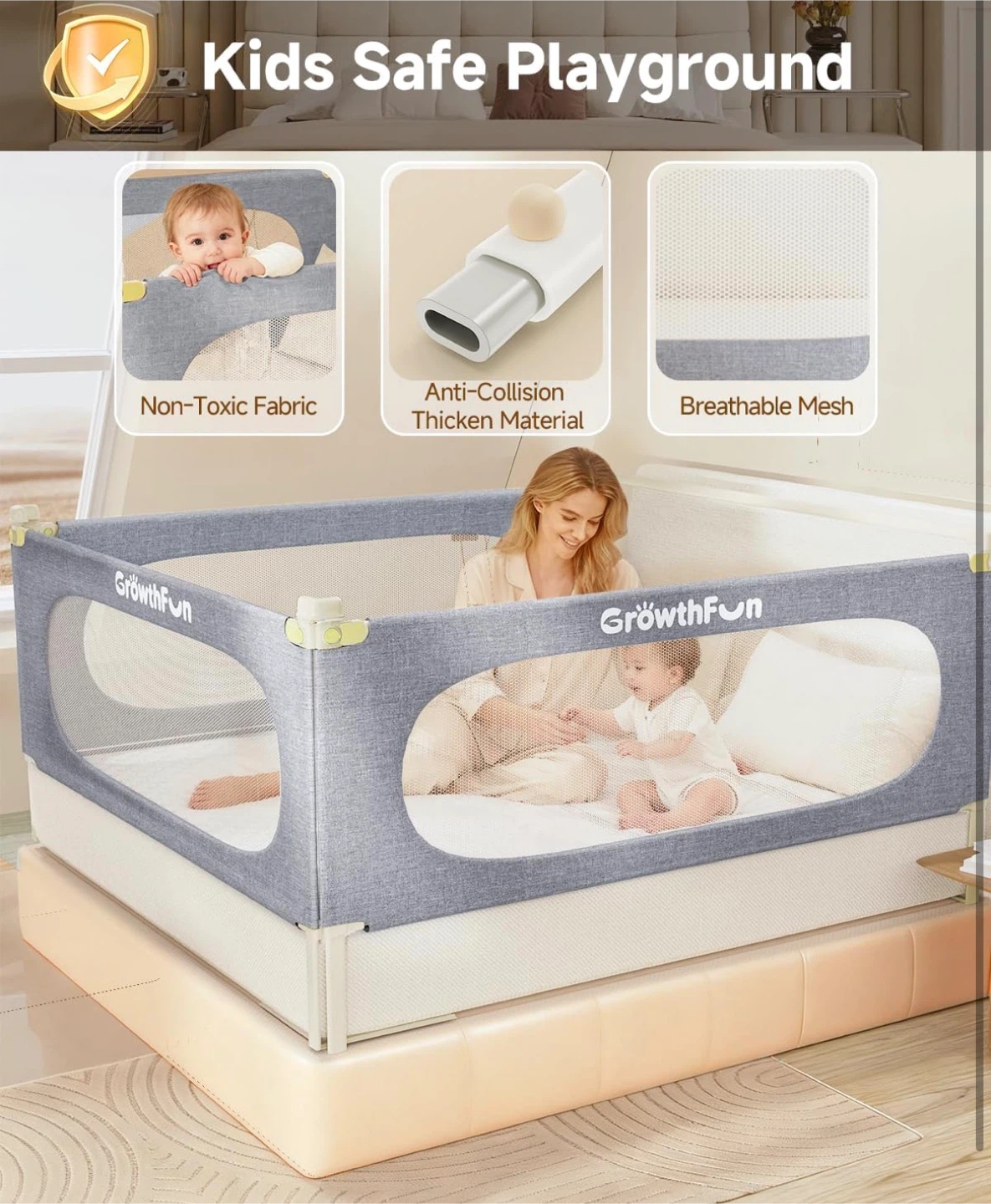 GrowthFun Kids Bed Rail Guard - photo 2