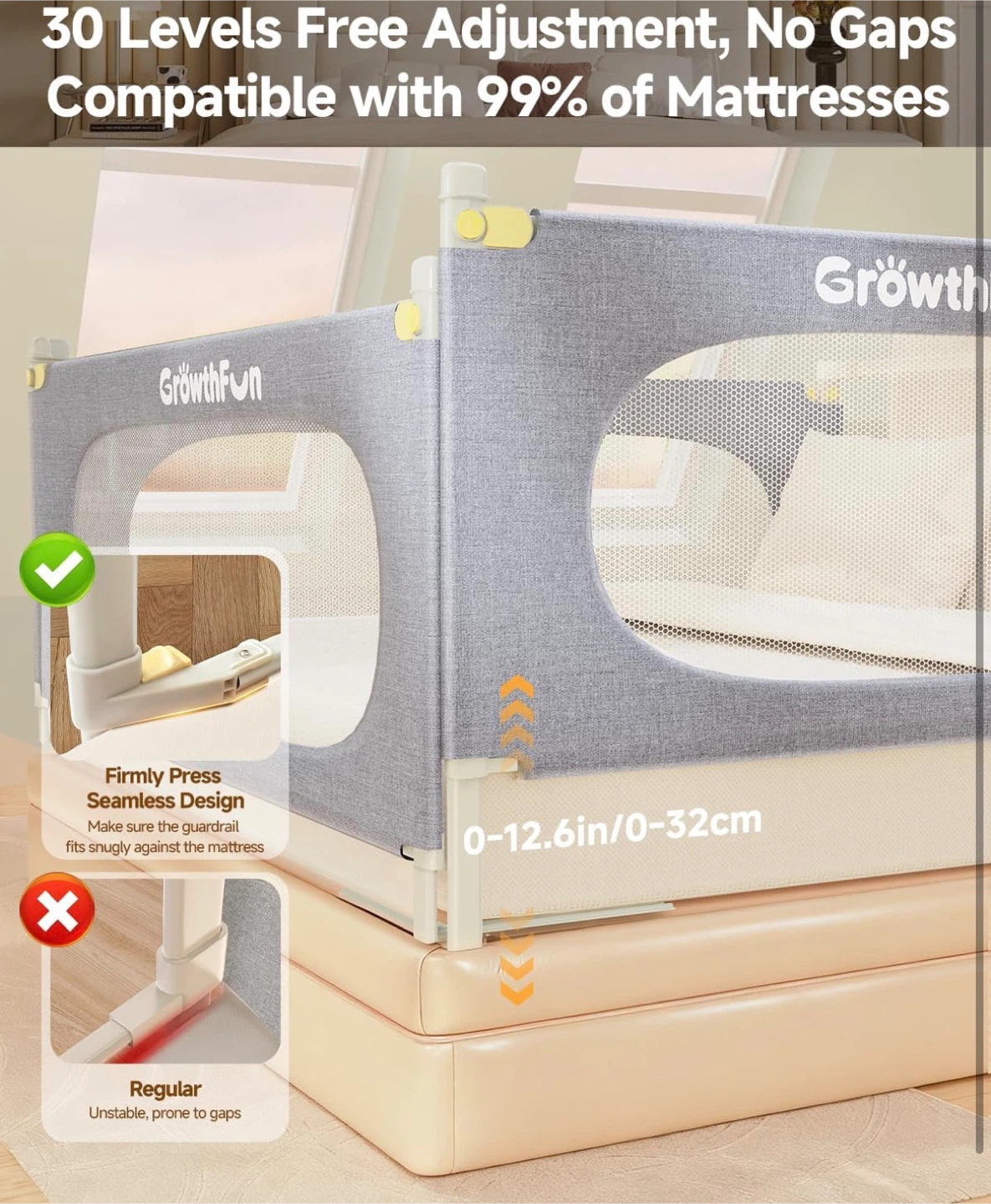 GrowthFun Kids Bed Rail Guard - photo 3