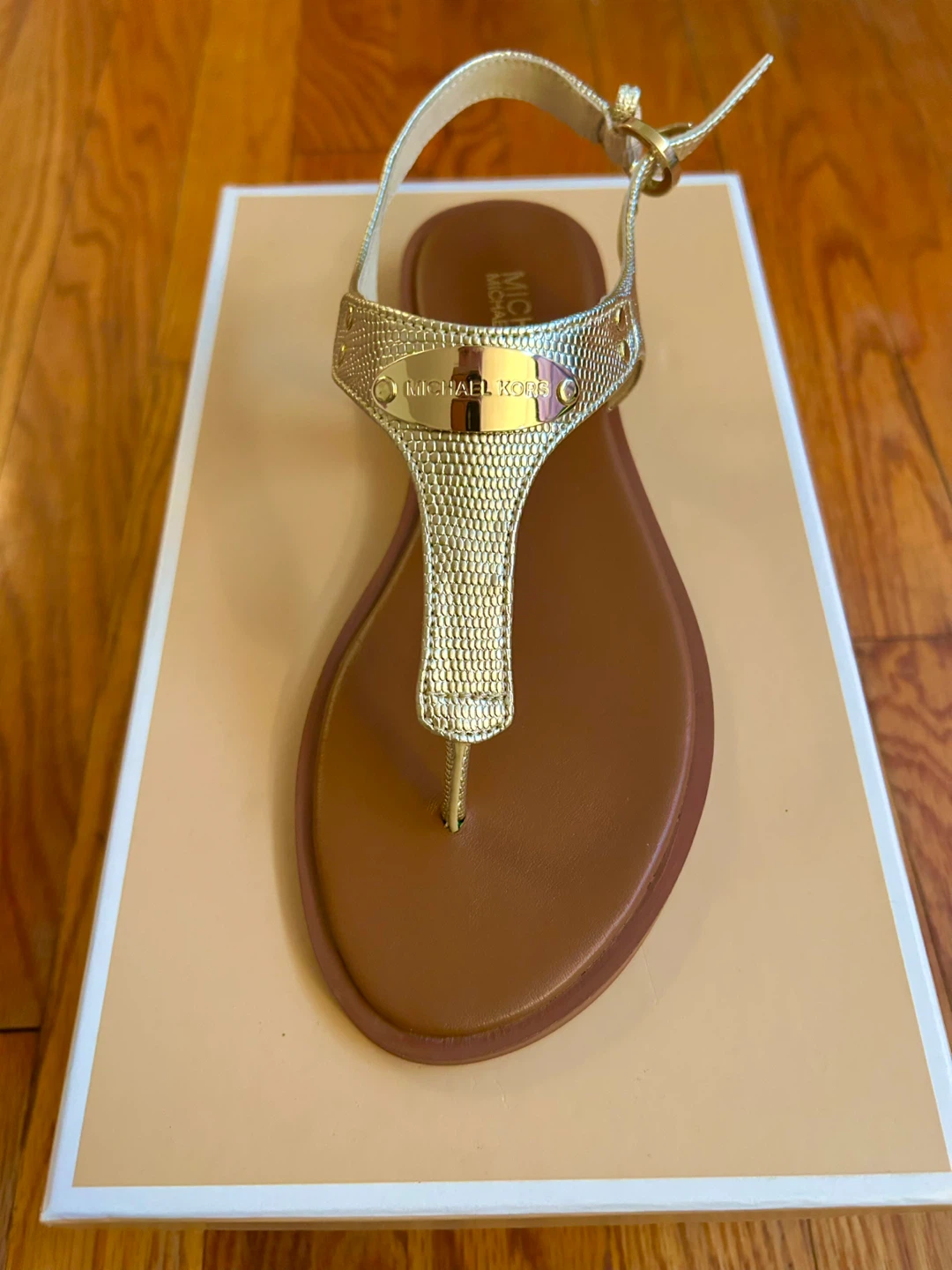 Michael Kors Pale Gold Thong Sandals - Brand new, never used
