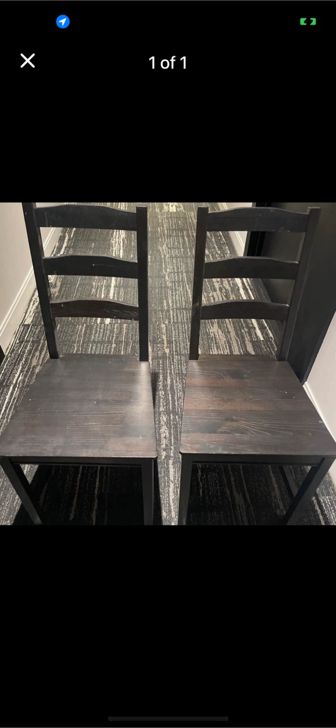 Set of 4 Dark Wood Dining Chairs - photo 2