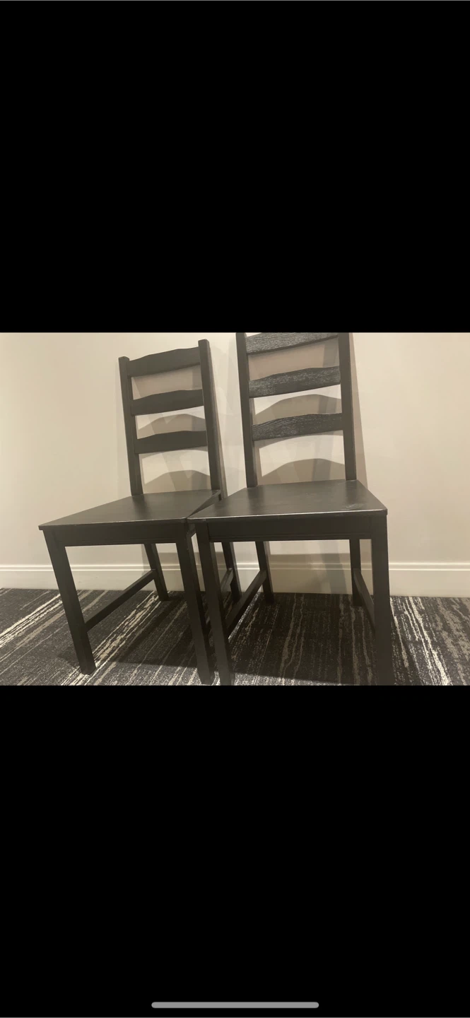 Set of 4 Dark Wood Dining Chairs