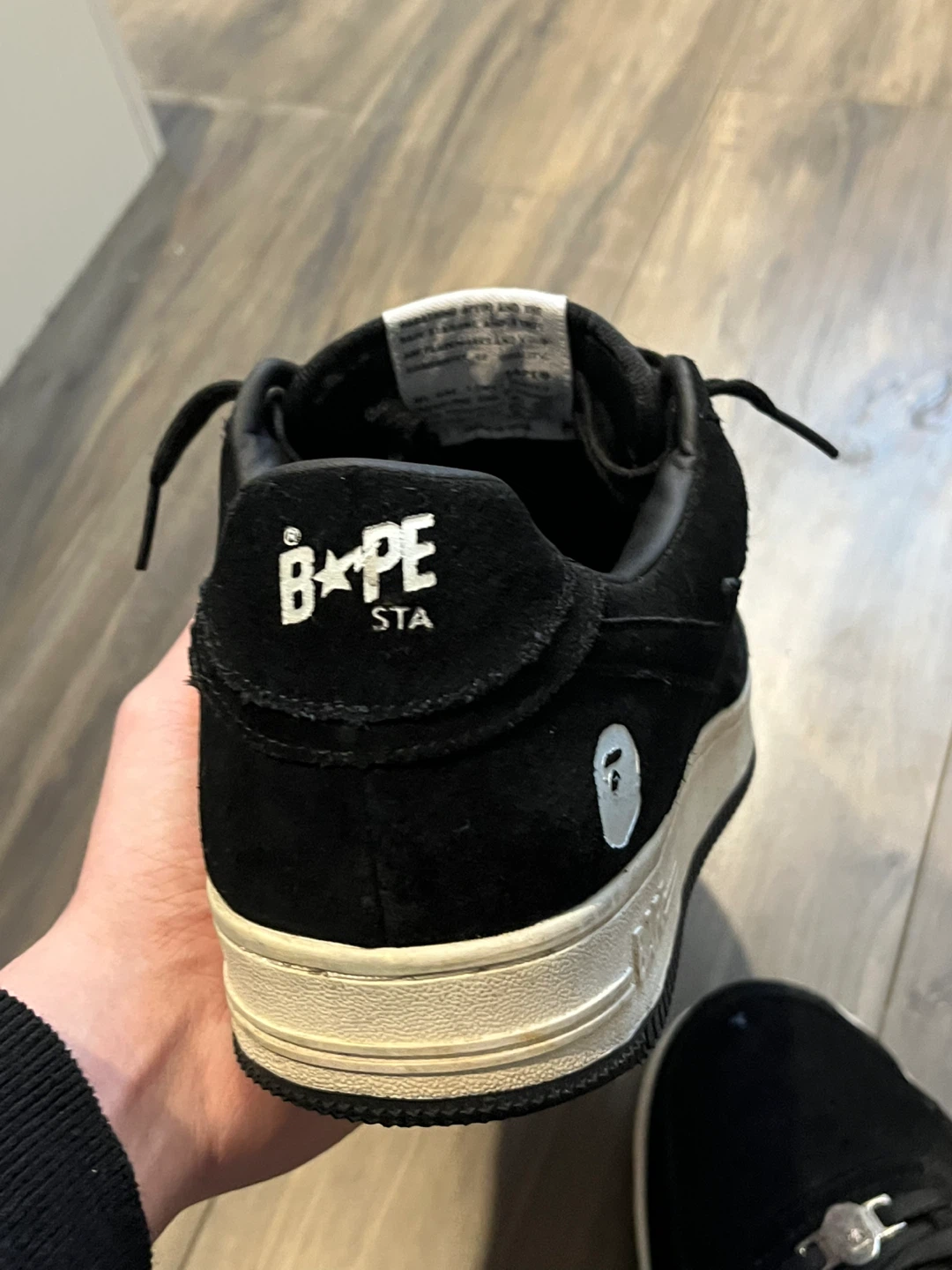 A Bathing Ape BAPE STA Black Suede Sneakers Size US 10 - photo 4