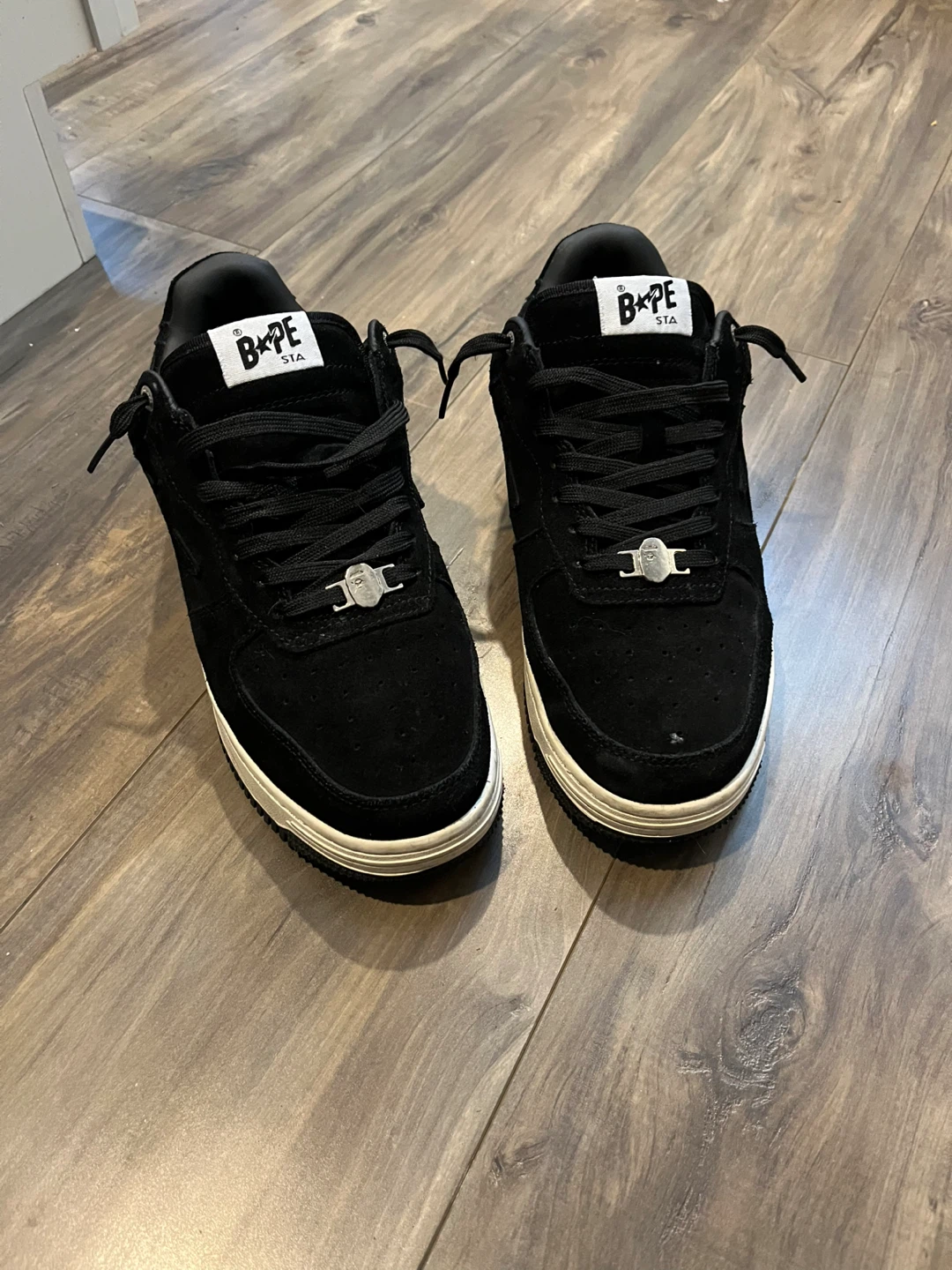 A Bathing Ape BAPE STA Black Suede Sneakers Size US 10