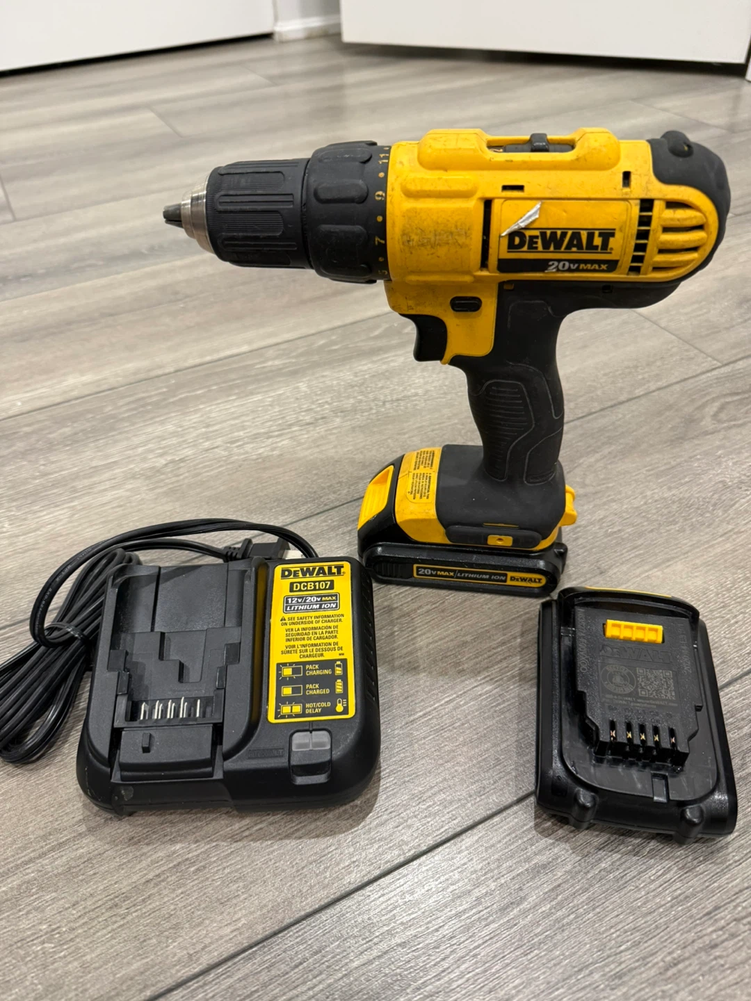 DEWALT 20V Cordless Drill with 2 Batteries and Charger