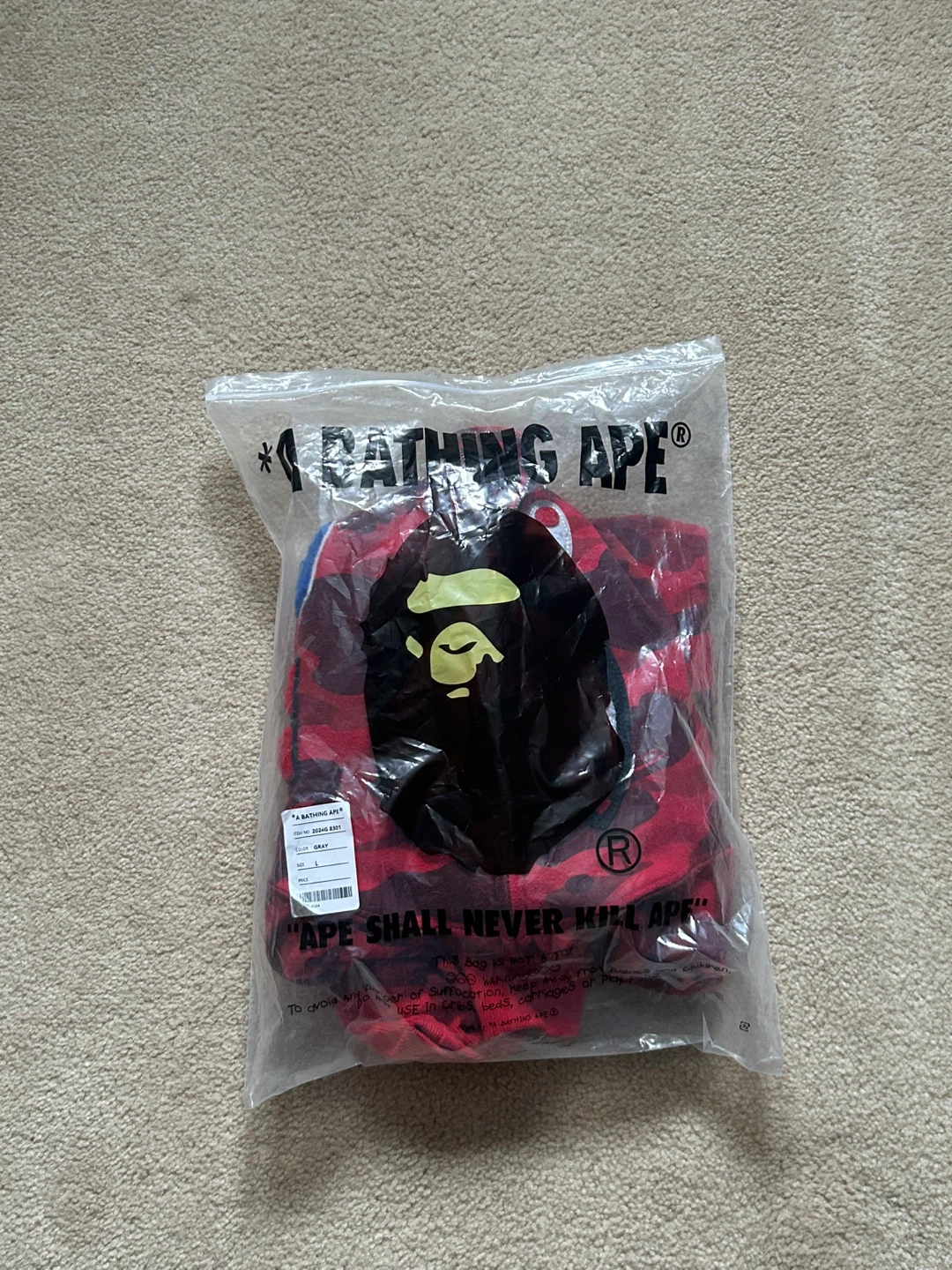 BAPE Red Camo Full Zip Hoodie - photo 4