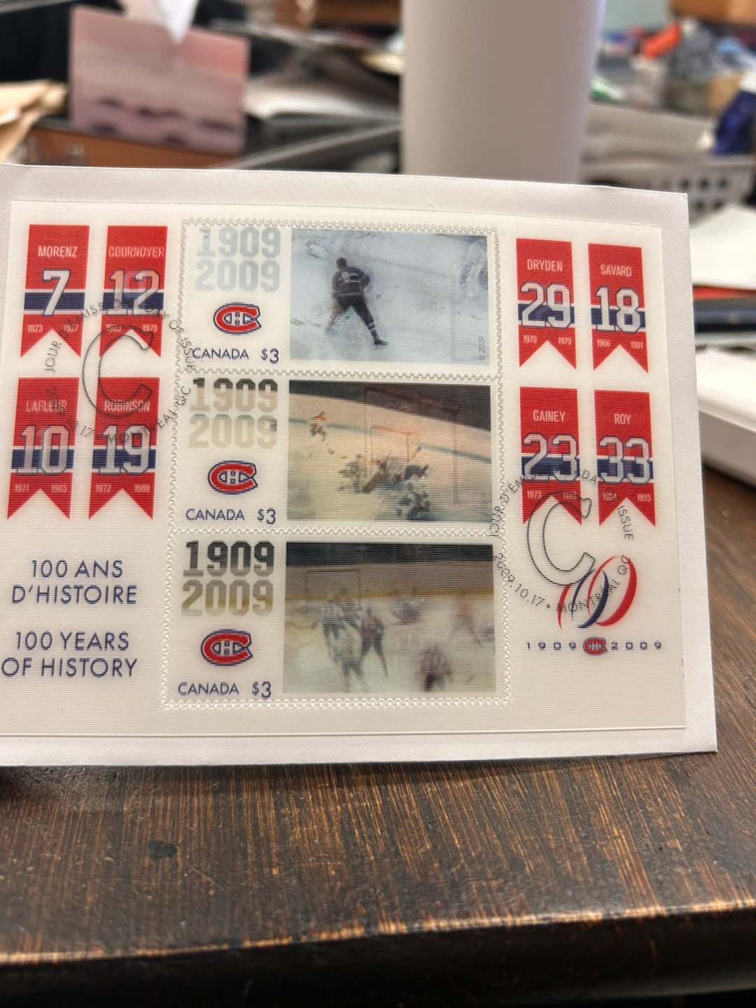 2009 Montreal Canadiens First Day Cover – Lenticular Stamps - photo 2