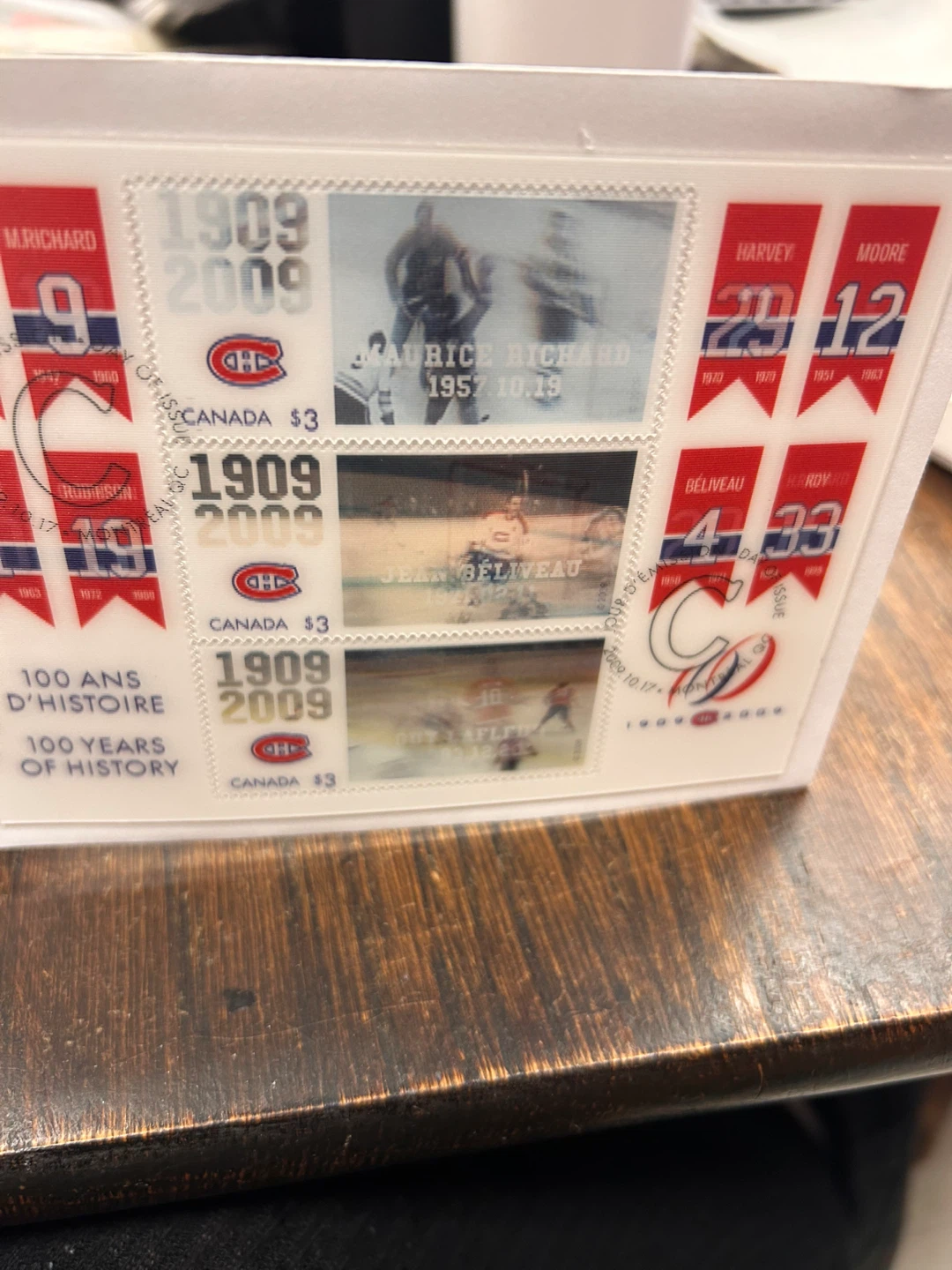 2009 Montreal Canadiens First Day Cover – Lenticular Stamps