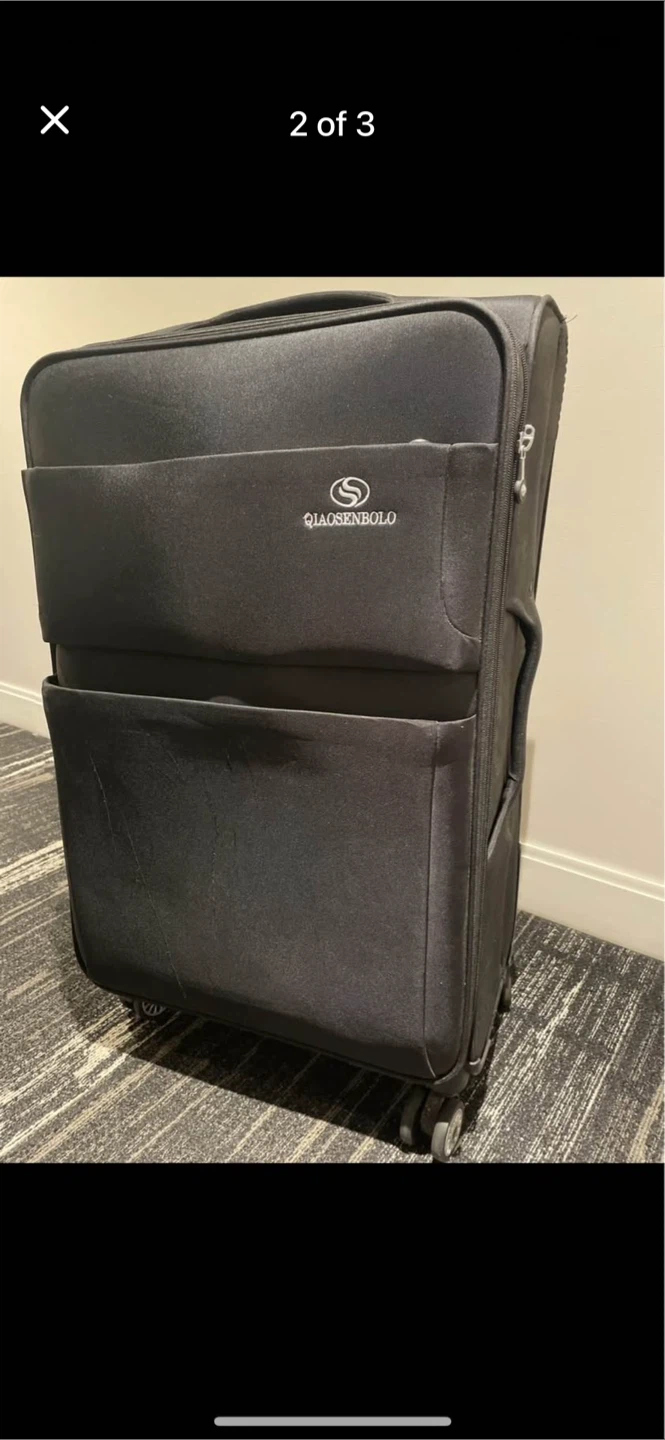 28" Black Large Travel Suitcase