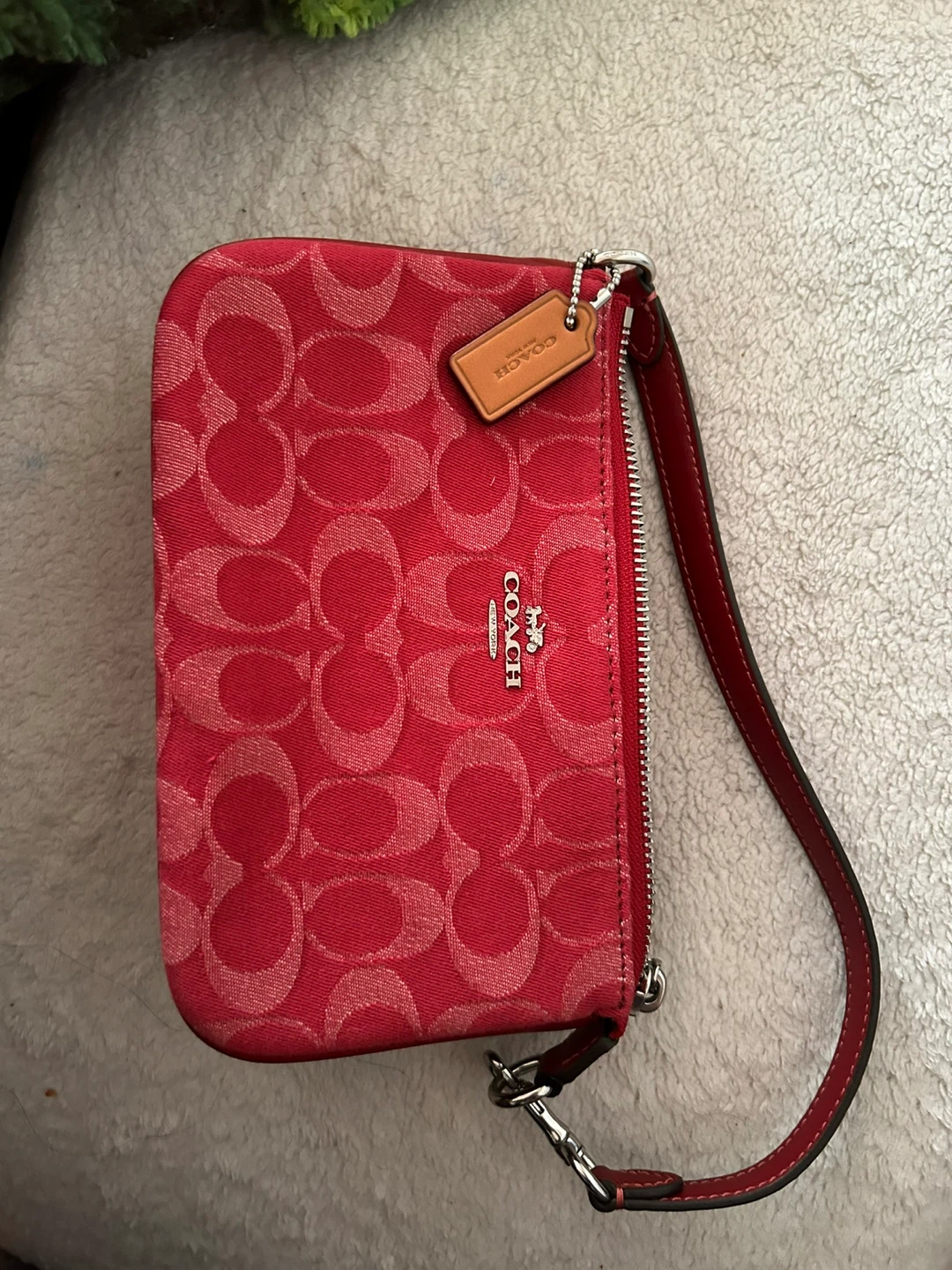 Coach Nolita 19 Signature Wristlet - Red