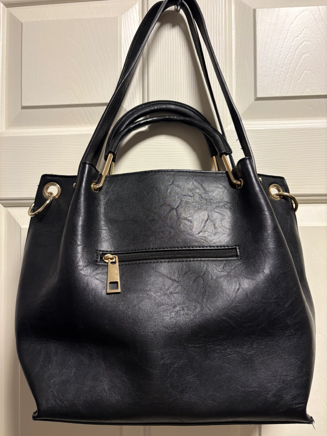 Sondra Roberts Two-Tone Woven and Vegan Leather Hobo Handbag - photo 4