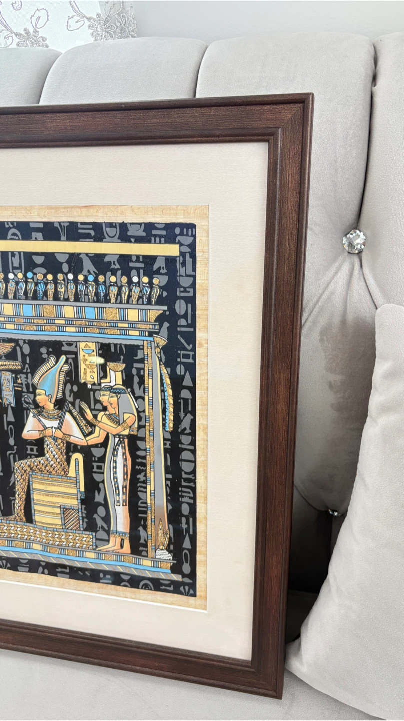 Framed Egyptian Papyrus Art - photo 4