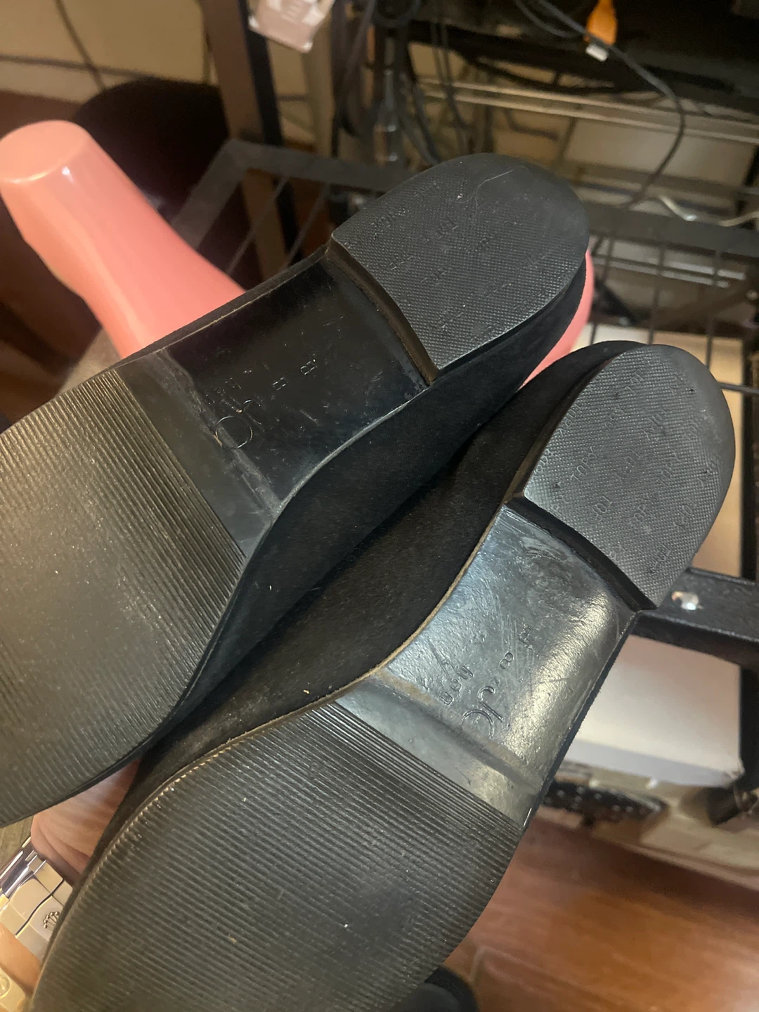 Black Suede Loafers with Gold Embellishments - photo 2