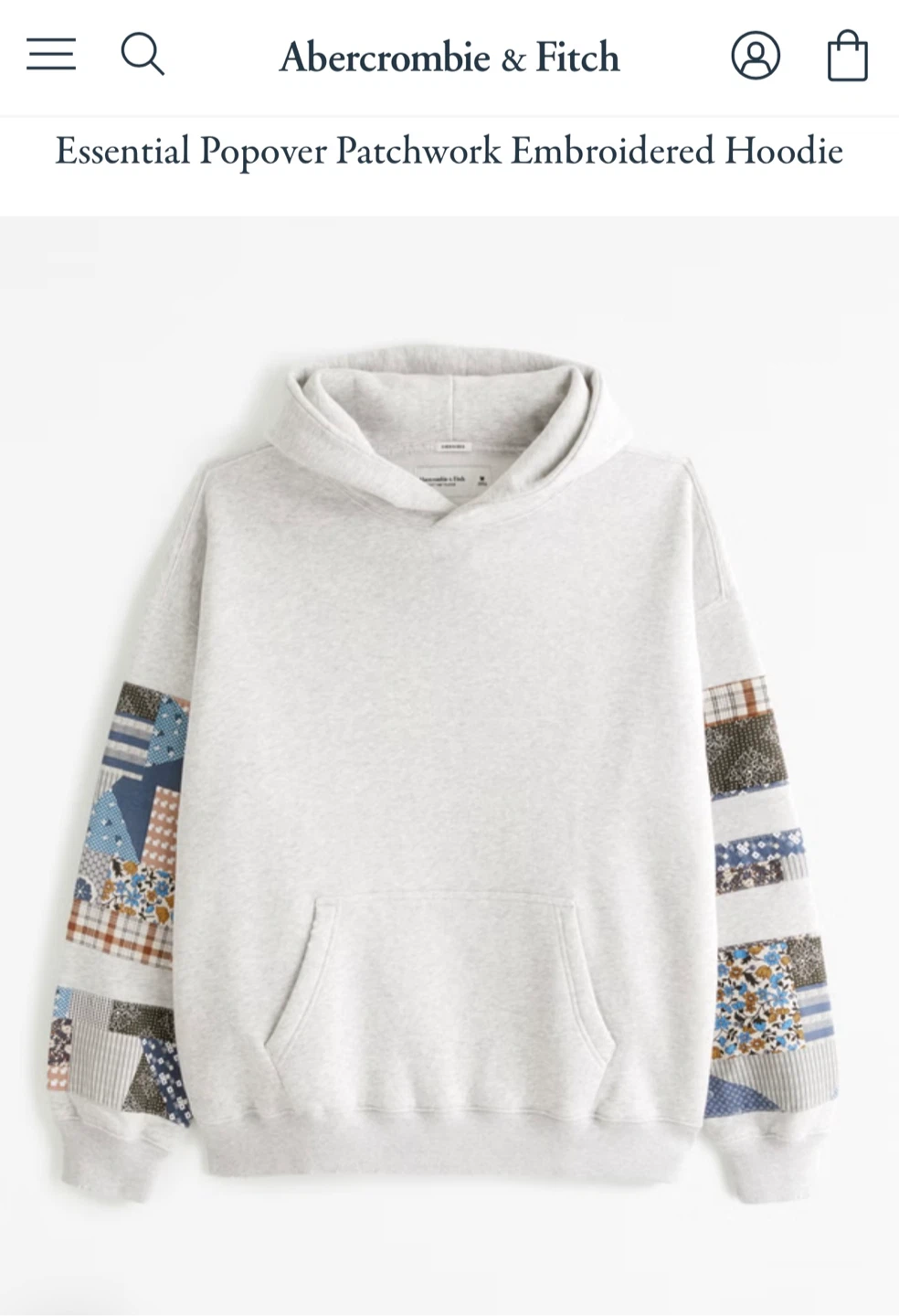 Abercrombie & Fitch Popover Patchwork Hoodie