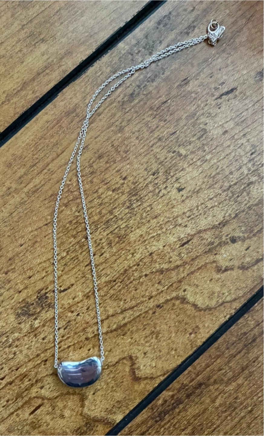 Tiffany & Co. Silver Bean Pendant Necklace