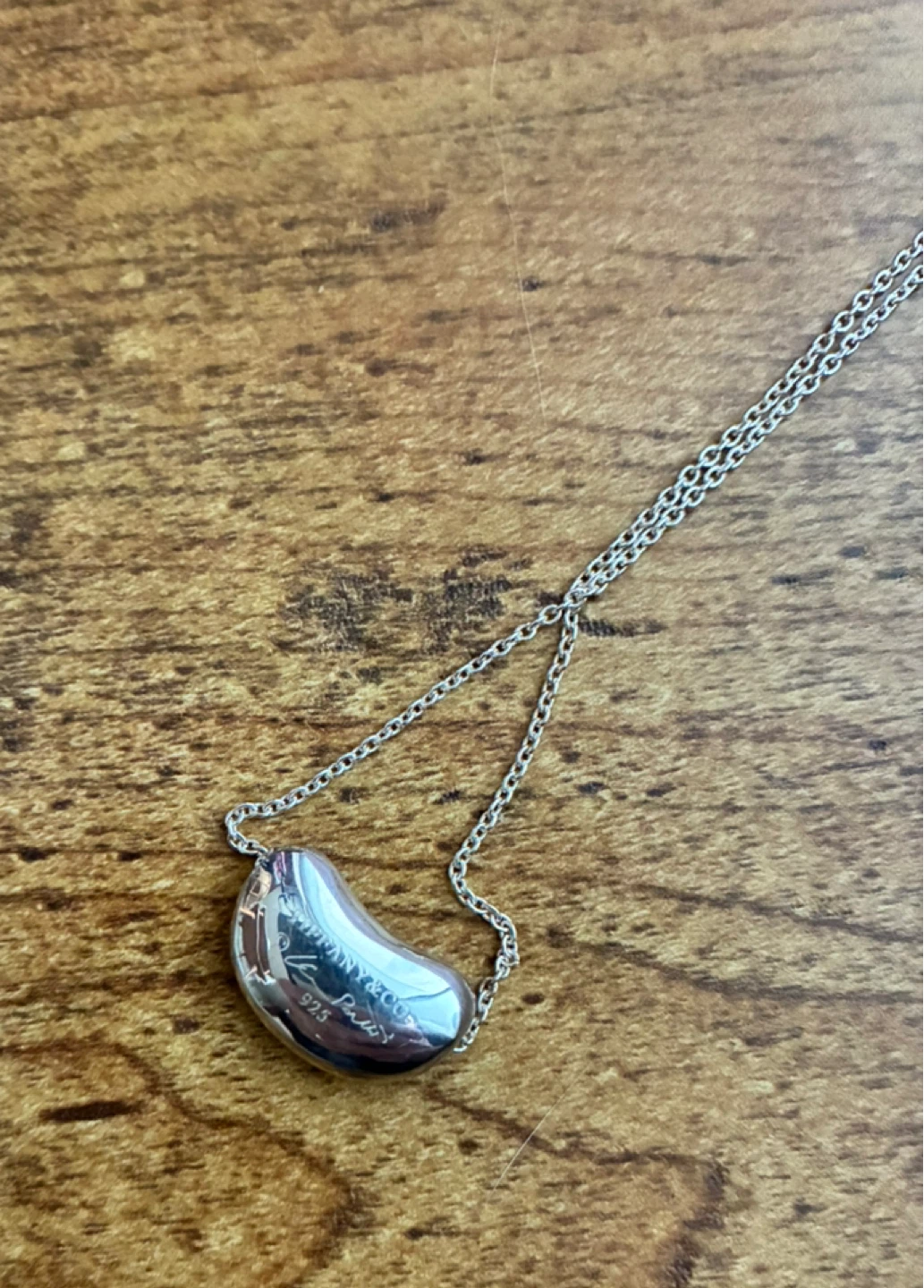 Tiffany & Co. Silver Bean Pendant Necklace - photo 2