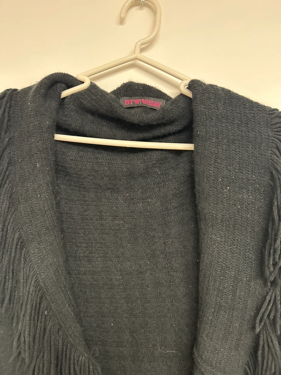 BTW Women Black Fringe Cardigan - photo 2