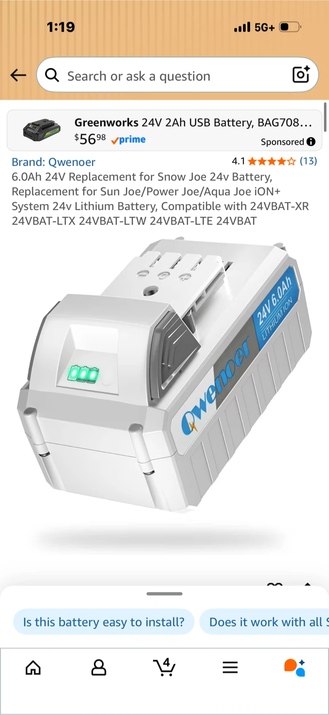 Qwenoer 24V 6.0Ah Lithium Ion Battery - photo 3