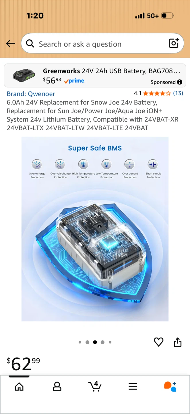 Qwenoer 24V 6.0Ah Lithium Ion Battery - photo 5