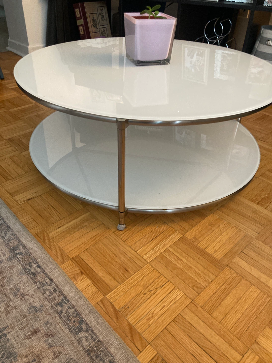 Coffee Table - White Glass Top