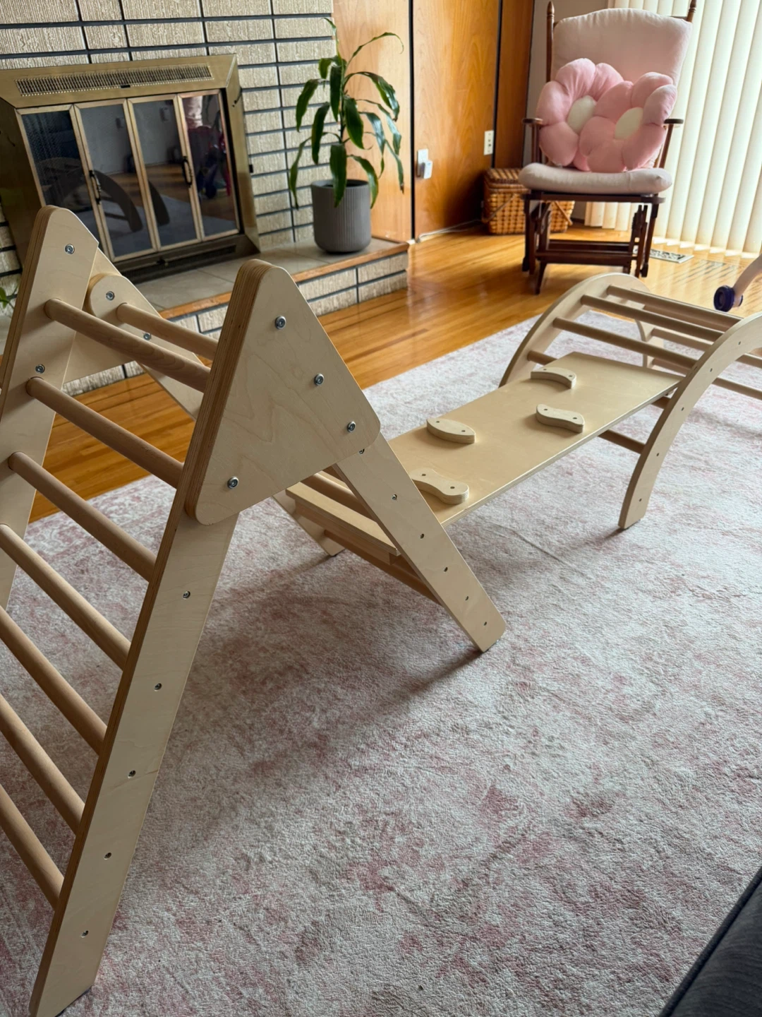 Wooden Pikler Triangle Climber with Ramp