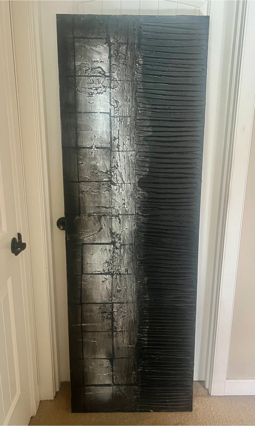 Textured Black and Silver Wall Art