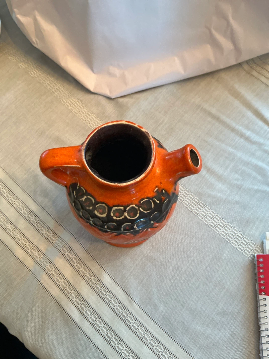 Vintage West German Ceramic Pitcher - Fat Lava - photo 5