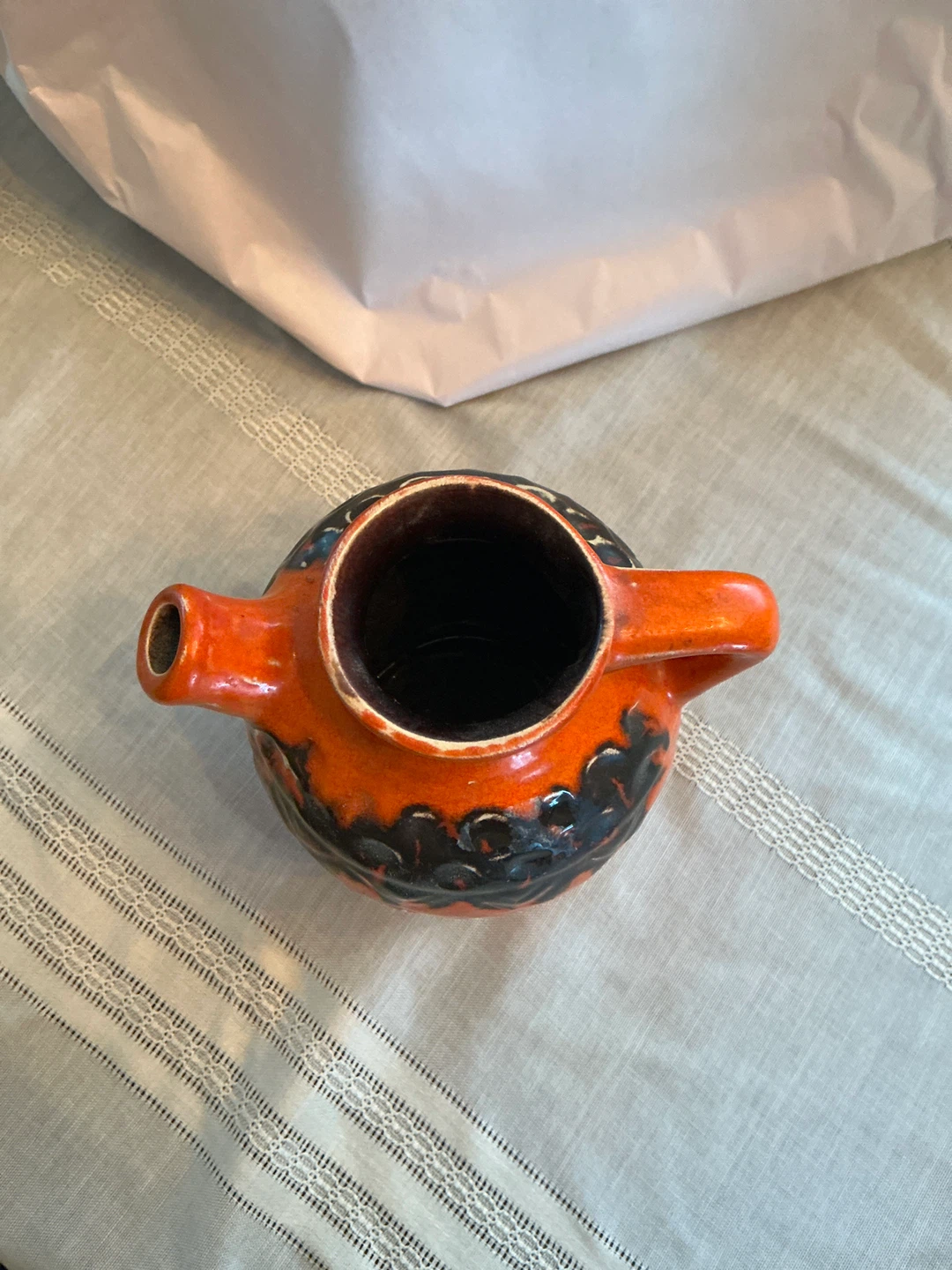 Vintage West German Ceramic Pitcher - Fat Lava | Karrot