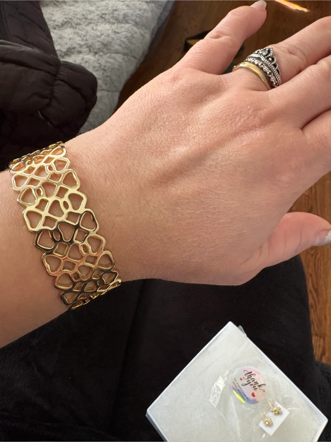 Gold Tone Multi-Strand Bracelet with Butterfly Charms - photo 2