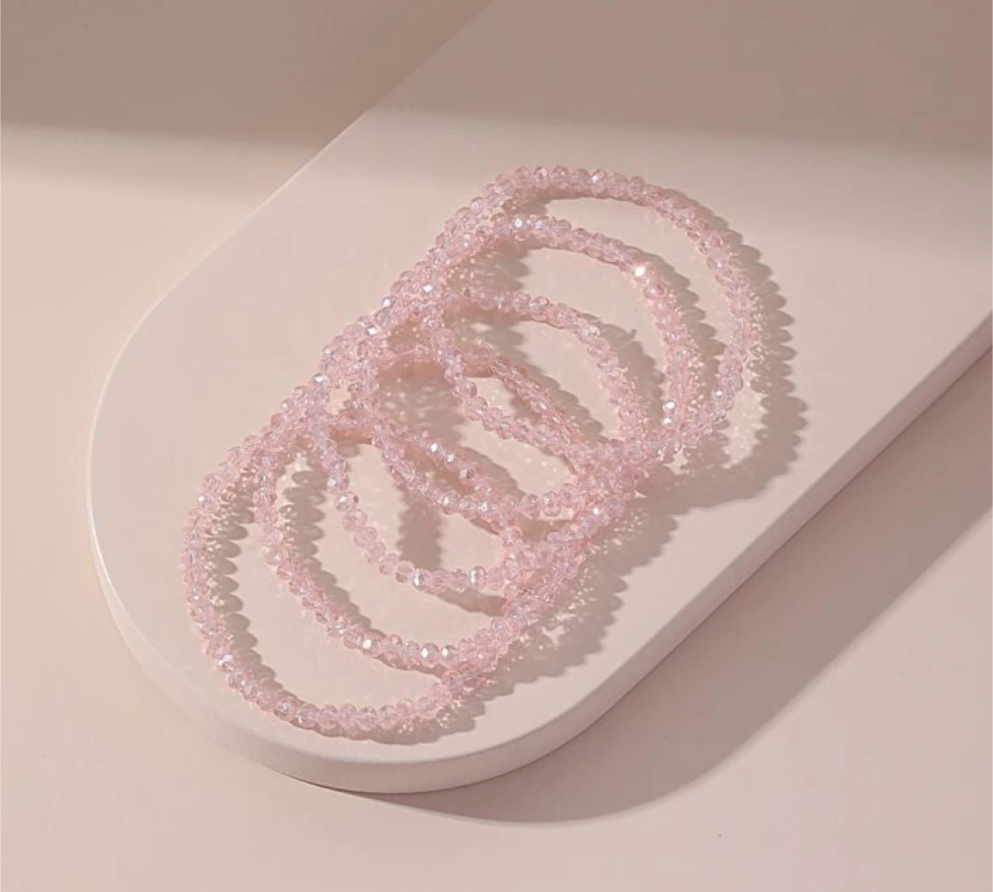 Pink Beaded Bracelets Set