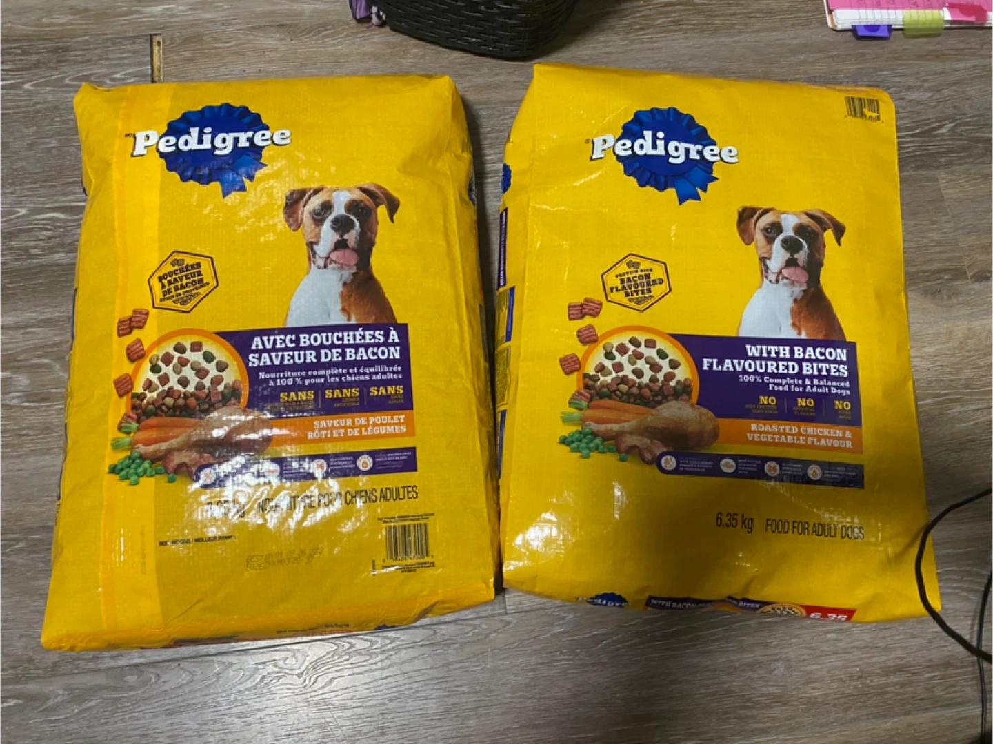 4 bags of Pedigree Roasted Chicken Dog Food