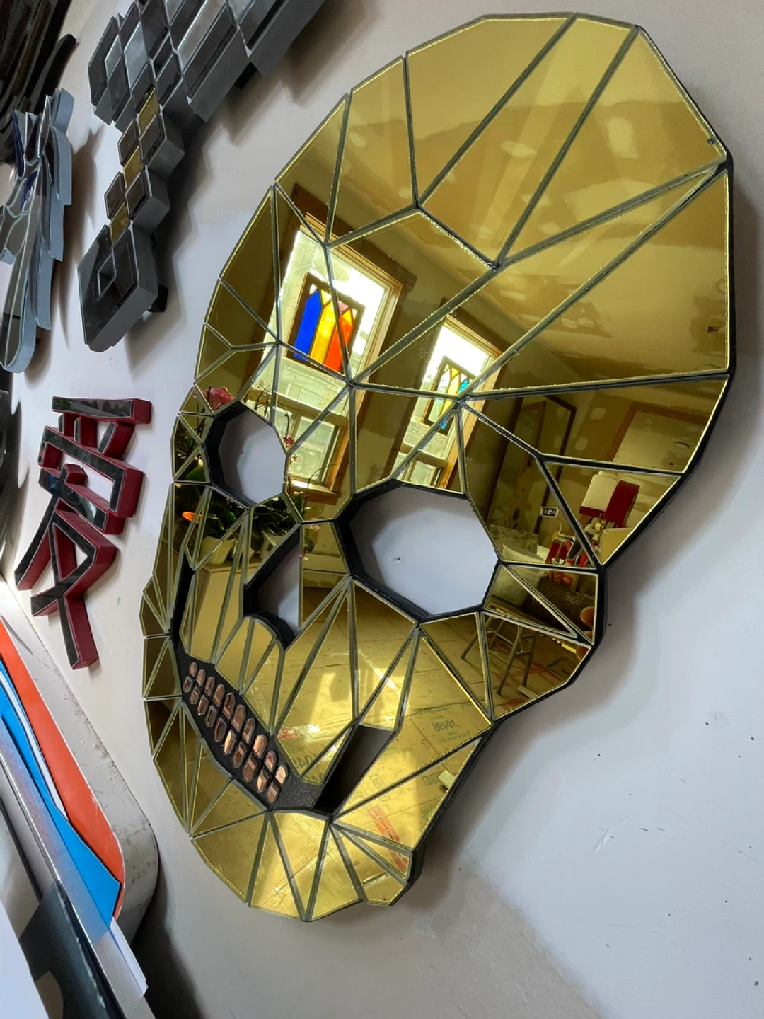 Gold Skull Mirror Wall Art - photo 2
