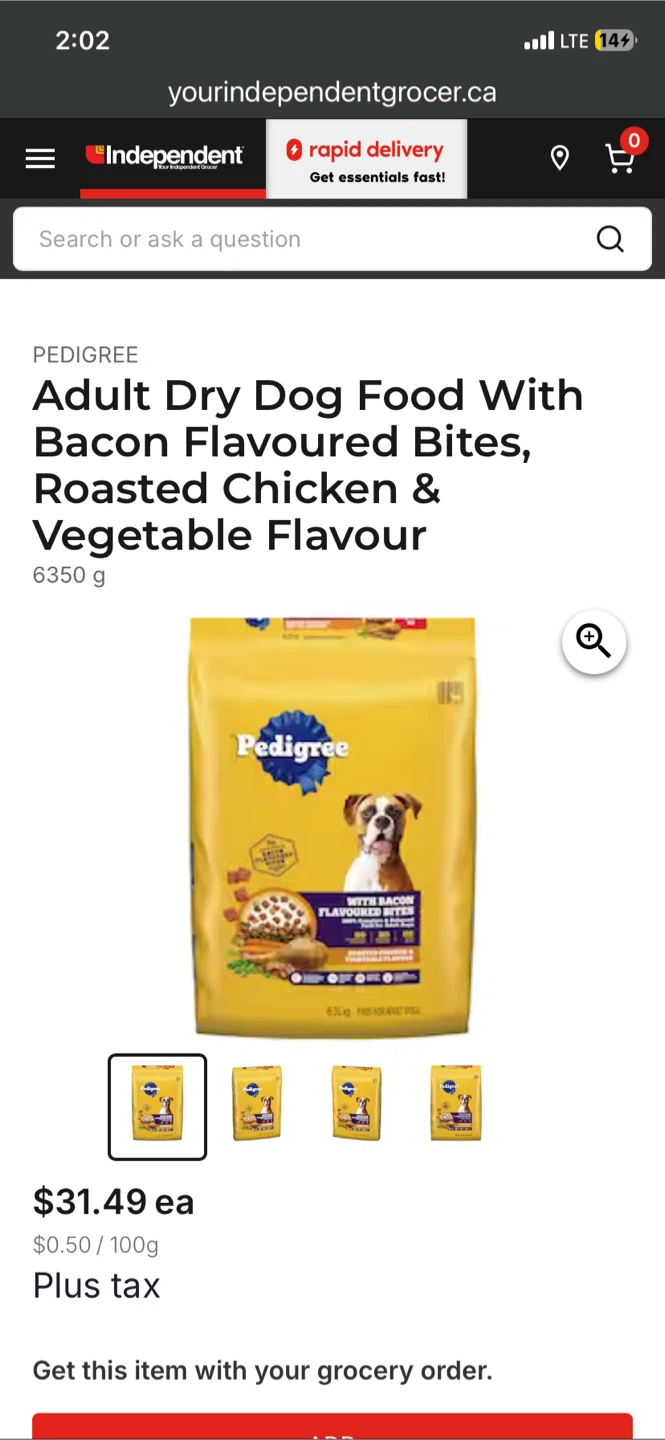 4 bags of Pedigree Roasted Chicken Dog Food - photo 2