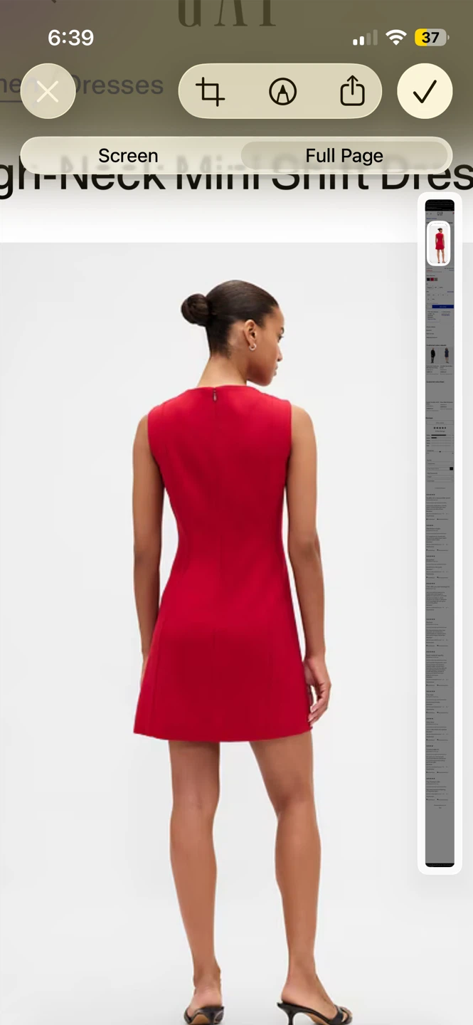 GAP High-Neck Mini Shift Dress - Red, XXS - photo 3