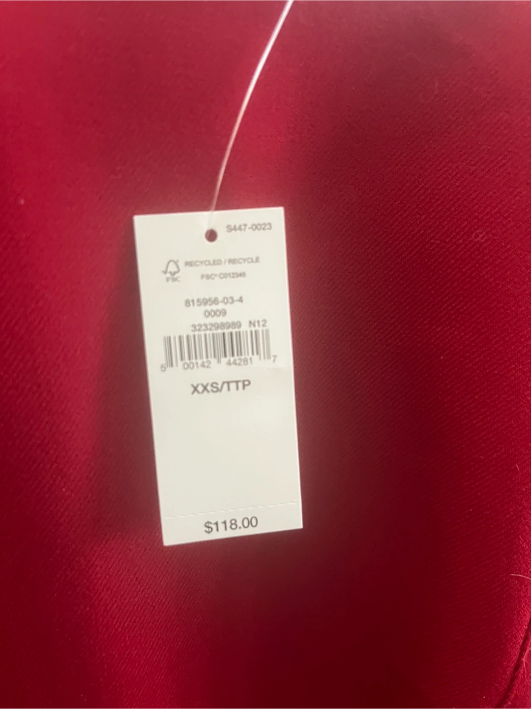 GAP High-Neck Mini Shift Dress - Red, XXS - photo 2