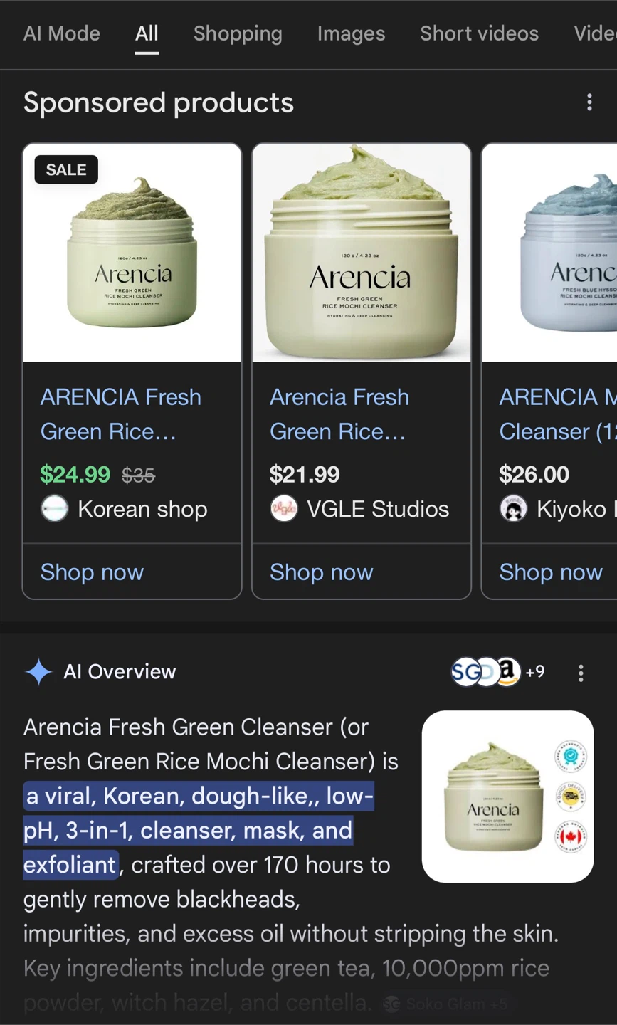 100% Authentic Arencia Fresh Green Rice Mochi Cleanser - photo 4