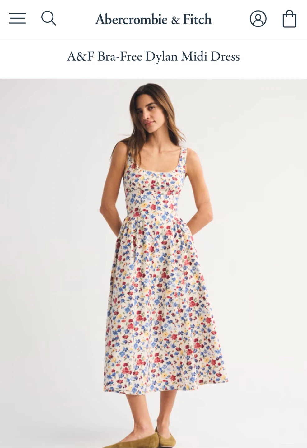 Abercrombie & Fitch A&F Bra-Free Dylan Midi Dress - Floral
