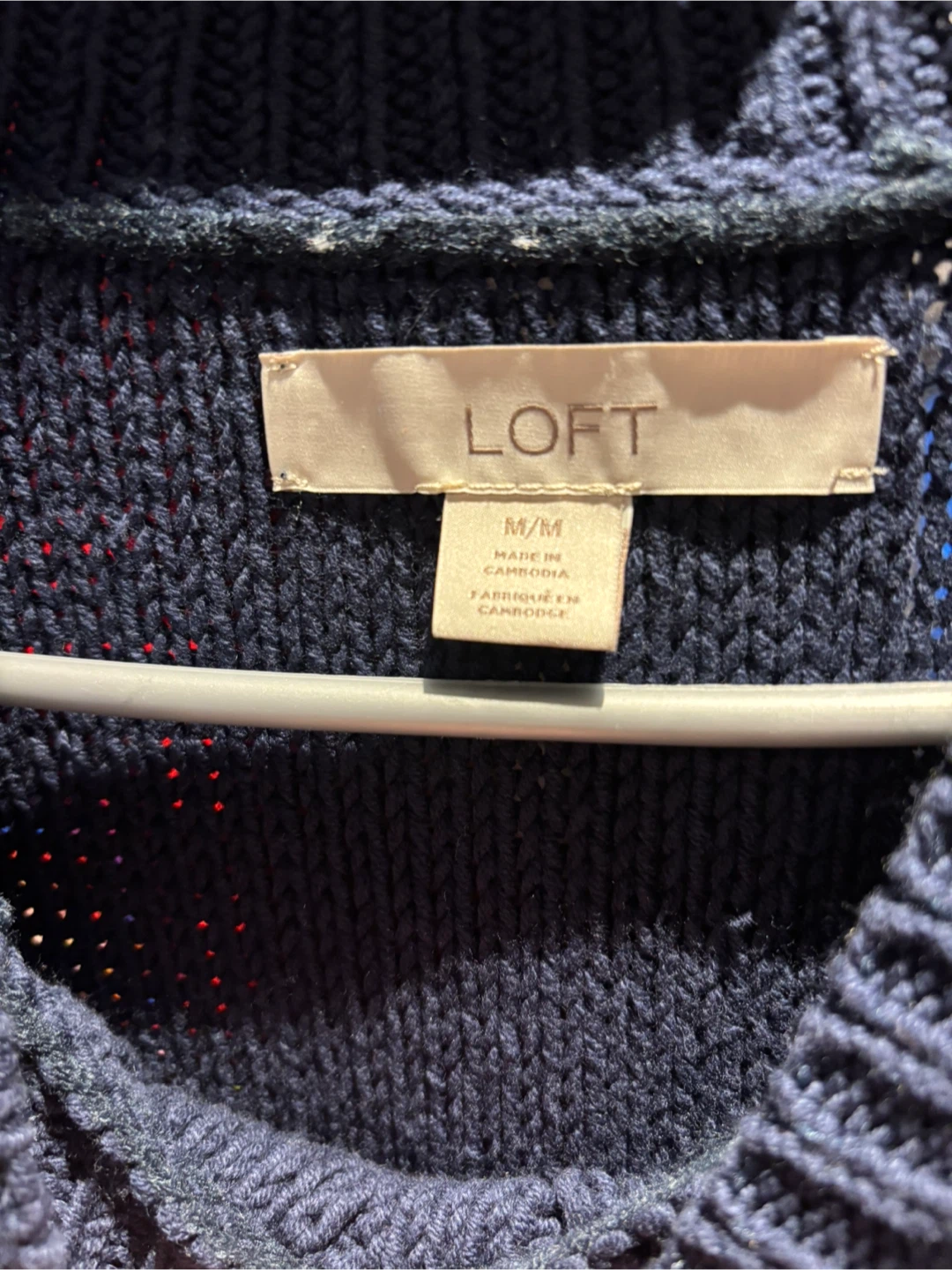 LOFT Women's Navy Blue Sweater - Size M/M