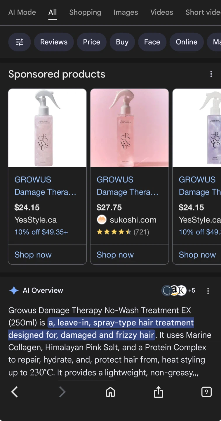 100% Authentic GROWUS Damage Therapy No-Wash Treatment EX - photo 3
