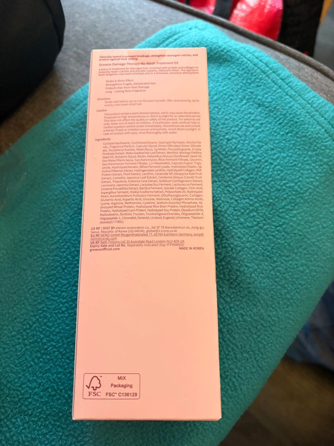 100% Authentic GROWUS Damage Therapy No-Wash Treatment EX - photo 2