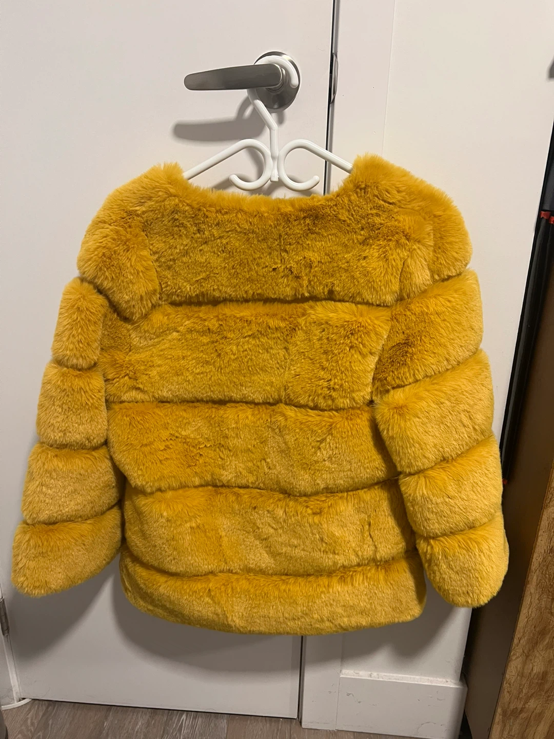 Faux Fur Jacket - Mustard Yellow - photo 4