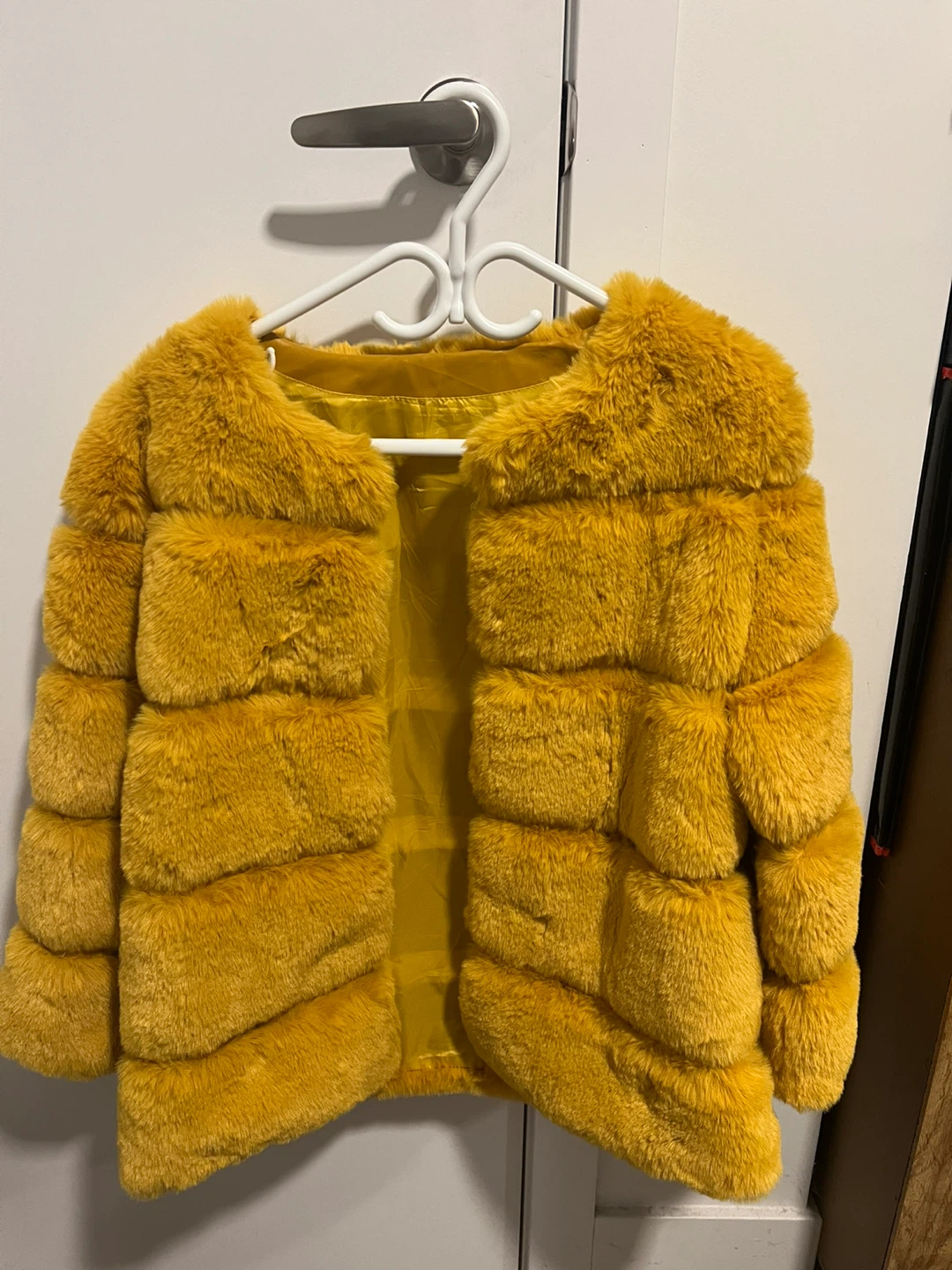 Faux Fur Jacket - Mustard Yellow - photo 2